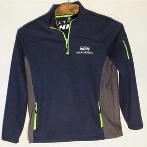 Seattle Seahawks NFL Team Apparel 1/4 Zip‎ Pullover Jacket Medium Heavy Duty